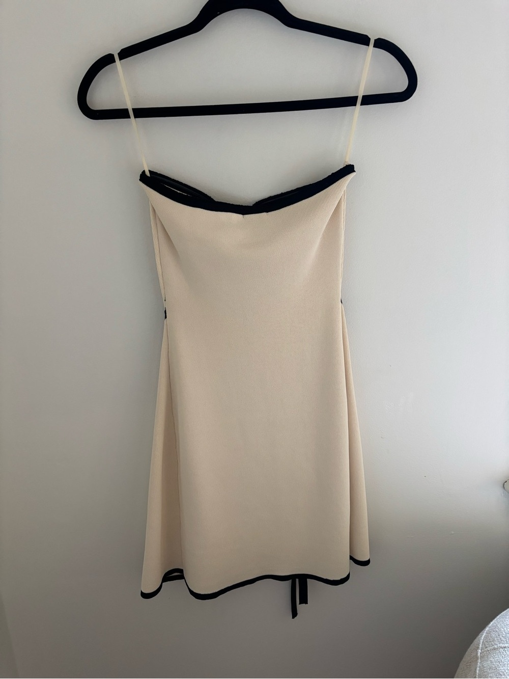 Meshki Cream Strapless Knit Mini Dress - Picture 14 of 14